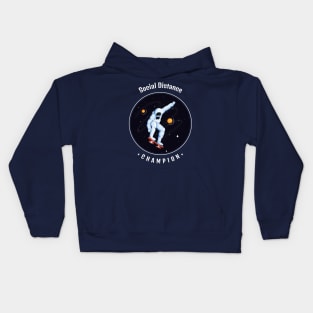 Space Skater Astronaut Social Distancing Champion Kids Hoodie